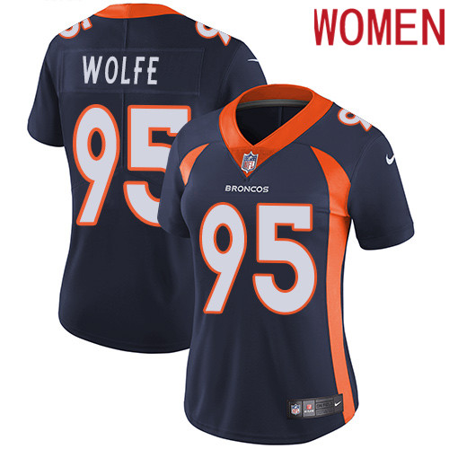 2019 Women Denver Broncos #95 Wolfe blue Nike Vapor Untouchable Limited NFL Jersey->women nfl jersey->Women Jersey